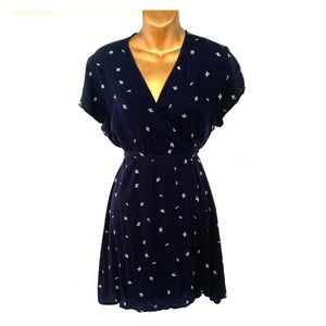 Navy Blue Wrap Dress